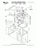 TOP AND CABINET PARTS Diagram and Parts List for WTW7800XB1  Whirlpool Washer