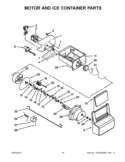 MOTOR AND ICE CONTAINER PARTS Diagram and Parts List for WRS325FDAW02  Whirlpool Refrigerator