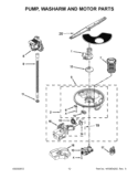 PUMP, WASHARM AND MOTOR PARTS Diagram and Parts List for 7WDT790SAYM2  Whirlpool Dishwasher
