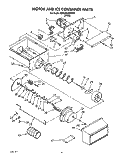 MOTOR AND ICE CONTAINER Diagram and Parts List for 6ED22RQXWW00  Whirlpool Refrigerator
