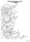 REFRIGERATOR SHELF PARTS Diagram and Parts List for KSRB25FTBX00  KitchenAid Refrigerator