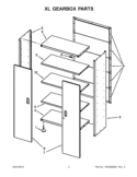 XL GEARBOX PARTS Diagram and Parts List for GAJG48KDZW00  Whirlpool Cabinet
