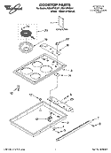 COOKTOP PARTS Diagram and Parts List for RS610PXGW11  Whirlpool Range