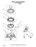 TRIPLE CROWN BURNER Diagram and Parts List for KDSS907XSP01  KitchenAid Range