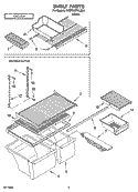 SHELF PARTS, OPTIONAL PARTS Diagram and Parts List for 5VET0WPKLQ04  Whirlpool Refrigerator