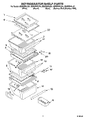 REFRIGERATOR SHELF PARTS Diagram and Parts List for GS5SHGXLQ01  Whirlpool Refrigerator