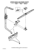 UPPER WASH AND RINSE PARTS Diagram and Parts List for KUDE60FXBL4  KitchenAid Dishwasher