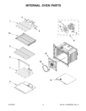 INTERNAL OVEN PARTS Diagram and Parts List for KEMS309BSP00  KitchenAid Microwave Oven Combo