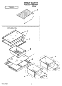 SHELF PARTS, OPTIONAL PARTS Diagram and Parts List for TT18TKXSQ01  Estate Refrigerator