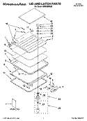 LID AND LATCH PARTS Diagram and Parts List for KIDS42EPSS0  KitchenAid Dishwasher
