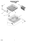 DISHRACK PARTS, OPTIONAL PARTS (NOT INCLUDED) Diagram and Parts List for IUD4000RQ1  Whirlpool Dishwasher