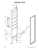 FREEZER DOOR Diagram and Parts List for 6ISC21N4AF00  Whirlpool Refrigerator