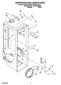 REFRIGERATOR LINER PARTS Diagram and Parts List for KSRG25FVMS00  KitchenAid Refrigerator