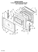DOOR PARTS, OPTIONAL PARTS (NOT INCLUDED) Diagram and Parts List for GR673LXSB2  Whirlpool Range