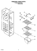 FREEZER LINER PARTS Diagram and Parts List for ID2HHEXTS00  Whirlpool Refrigerator