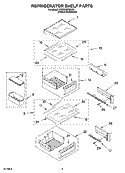 REFRIGERATOR SHELF PARTS Diagram and Parts List for KSSO36FMX02  KitchenAid Refrigerator