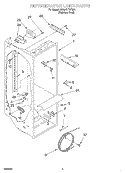 REFRIGERATOR LINER Diagram and Parts List for 6GD27DFXFS01  Whirlpool Refrigerator