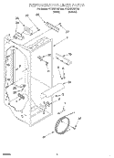 REFRIGERATOR LINER Diagram and Parts List for 4YED27DQFN03  Whirlpool Refrigerator