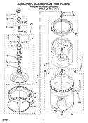 AGITATOR, BASKET AND TUB PARTS Diagram and Parts List for GST9679LG1  Whirlpool Washer