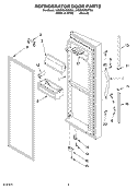 REFRIGERATOR DOOR Diagram and Parts List for 5VGS9SHGKT00  Whirlpool Refrigerator