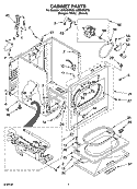 CABINET PARTS Diagram and Parts List for LGR6620PQ0  Whirlpool Dryer