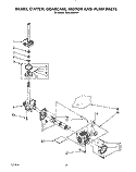 BRAKE, CLUTCH, GEARCASE, MOTOR AND PUMP Diagram and Parts List for TAWL400WW1  Estate Washer
