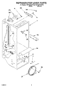 REFRIGERATOR LINER Diagram and Parts List for KSRD22FKBT02  KitchenAid Refrigerator