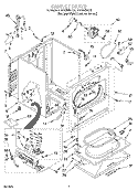 CABINET Diagram and Parts List for GGQ8858EQ0  Whirlpool Dryer