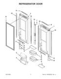 REFRIGERATOR DOOR Diagram and Parts List for KFCO22EVBL5  KitchenAid Refrigerator
