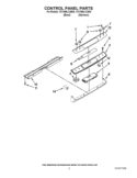 CONTROL PANEL PARTS Diagram and Parts List for YGY399LXUB04  Whirlpool Range