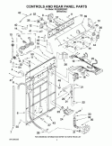 CONTROLS AND REAR PANEL PARTS Diagram and Parts List for 3RLSQ8033SW2  Whirlpool Washer