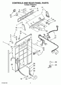 CONTROLS AND REAR PANEL PARTS Diagram and Parts List for RTW4305VQ1  Roper Washer