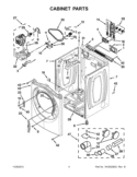 CABINET PARTS Diagram and Parts List for WED96HEAW0  Whirlpool Dryer