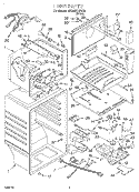 LINER Diagram and Parts List for 3ET22DKXFW02  Whirlpool Refrigerator