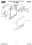 FRAME AND CONSOLE Diagram and Parts List for RUD3000DB1  Roper Dishwasher