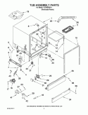 TUB ASSEMBLY PARTS Diagram and Parts List for CUD4000WU1  Crosley Dishwasher
