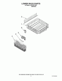 LOWER RACK PARTS Diagram and Parts List for KUDC03FVSS3  KitchenAid Dishwasher
