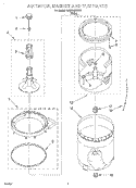 AGITATOR, BASKET AND TUB Diagram and Parts List for RAB3132EW0  Roper Washer