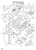 OVEN BODY Diagram and Parts List for RS386PXEB0  Whirlpool Range