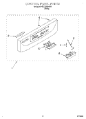 CONTROL PANEL Diagram and Parts List for KUDY25SHWH1  KitchenAid Dishwasher