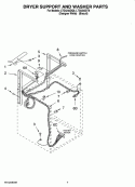 DRYER SUPPORT AND WASHER PARTS Diagram and Parts List for LTG5243DT8  Whirlpool Washer Dryer Combo
