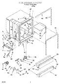 TUB ASSEMBLY Diagram and Parts List for SUD6000HQ0  Whirlpool Dishwasher