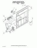 INNER DOOR PARTS Diagram and Parts List for 7GU2300XTVQ3  Whirlpool Dishwasher