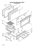 DOOR AND BROILER Diagram and Parts List for SF302BEYQ1  Whirlpool Range