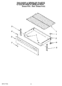 DRAWER & BROILER PARTS Diagram and Parts List for RF114PXSB2  Whirlpool Range