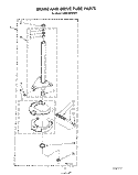 BRAKE AND DRIVE TUBE Diagram and Parts List for KAWE800SWH1  Whirlpool Washer