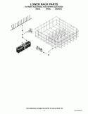 LOWER RACK PARTS Diagram and Parts List for KUDC10IXBL4  KitchenAid Dishwasher