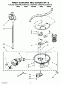 PUMP, WASHARM AND MOTOR PARTS Diagram and Parts List for GU3600XTVS0  Whirlpool Dishwasher