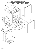 TUB AND FRAME PARTS Diagram and Parts List for KUDP02IRWH2  KitchenAid Dishwasher