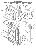 DOOR PARTS Diagram and Parts List for RT14ZKYKZ03  Roper Refrigerator